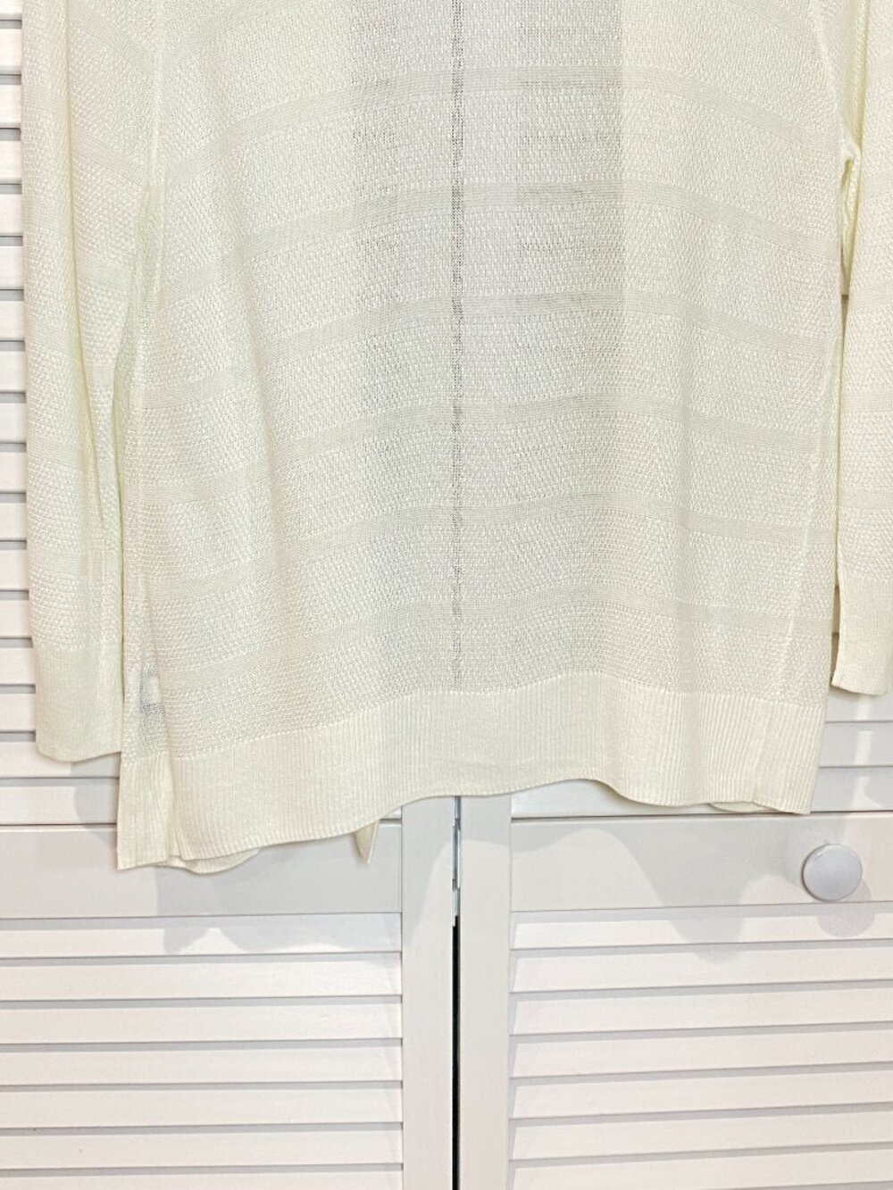 Apt. 9 Open Front Textured Knit Cardigan Lightweight White Medium - Picture 6 of 7